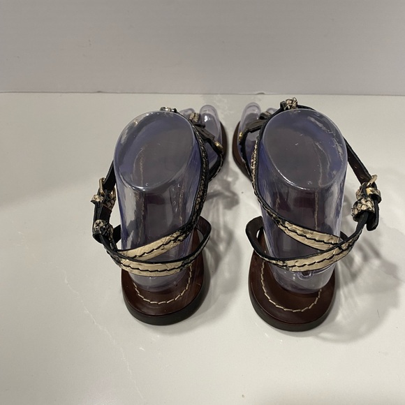 Tory Burch Chandler Thong Sandals Snakeskin Logo Size 8 - Picture 2 of 9